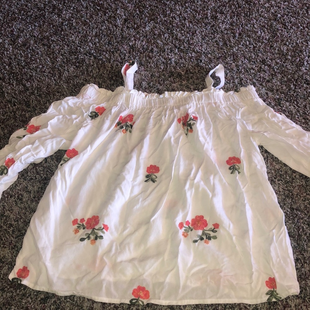 Off the shoulder flower top
